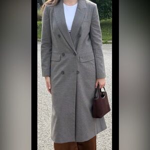 Rebecca Minkoff Gray Double-Breasted Trench Coat